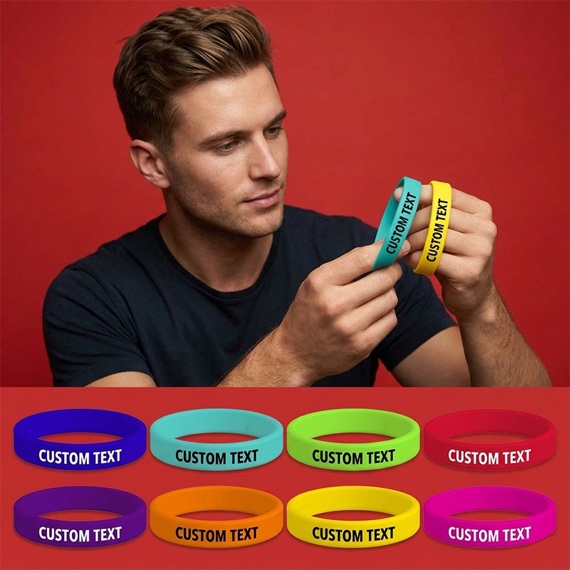 30pc Custom Silicone Bracelets Set, Personalised Gift